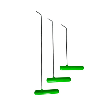 Zyphor Edition 3-Piece Sharp Tip Single Bend Steel PDR Tools – Paintless Dent Repair Rods InoxPDR