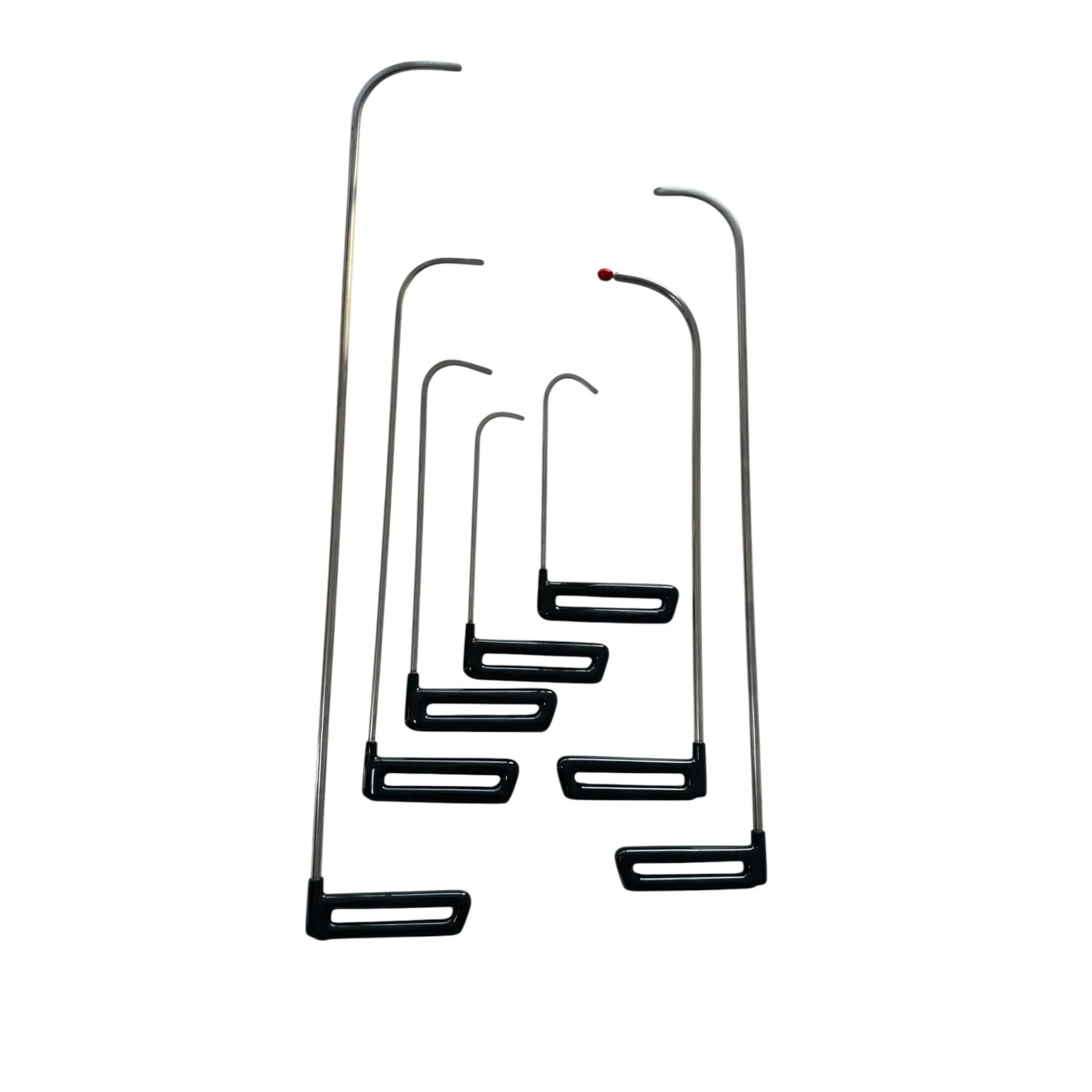 PDR INOX Savona Edition 7-Piece Dent Repair Rod Set – Black Grip Handle, 5–8mm Shafts, 20–75cm Lengths