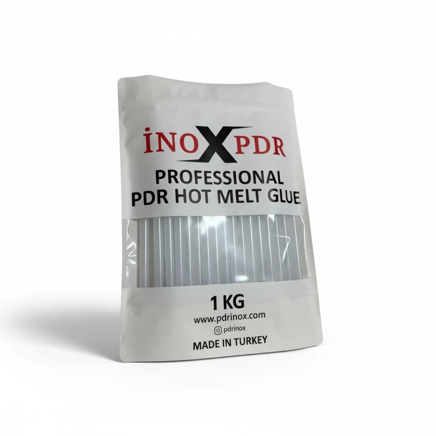 PDR INOX Pegamento Hot Melt Transparente (1KG / 33 Barras) - Alto Rendimiento
