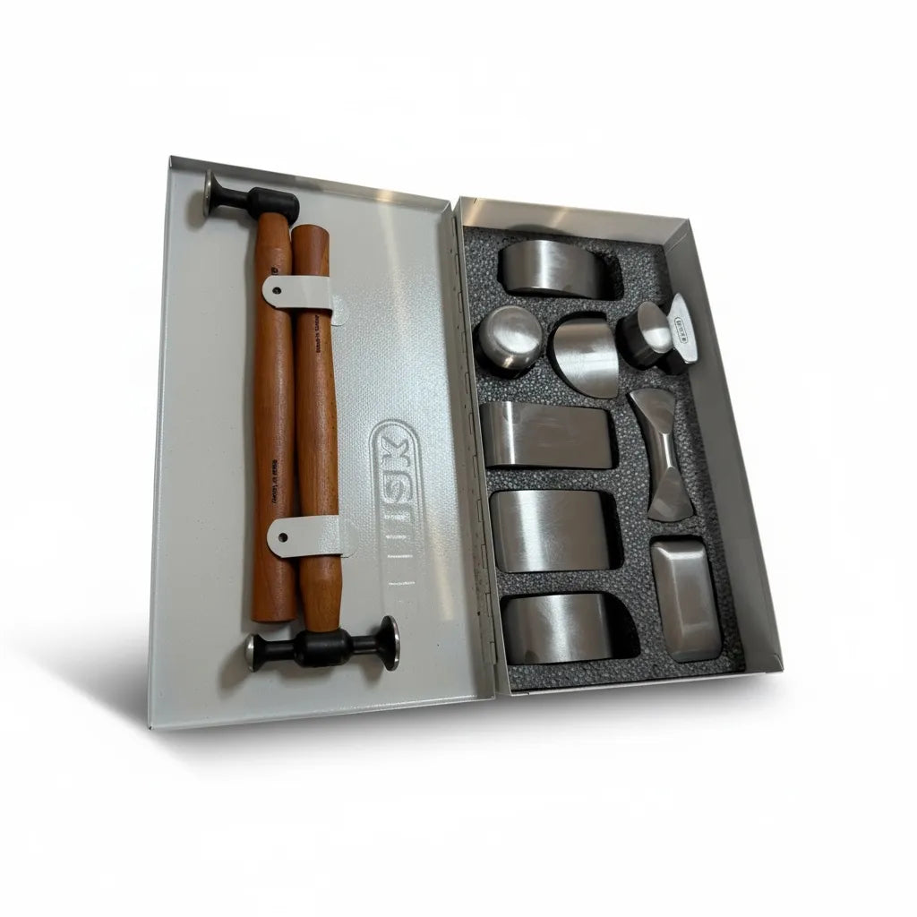 Juego de Reparación de Carrocería PDR INOX (2 Martillos y 9 Yunques)